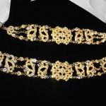 Antoinette - Gold Clear Crystals Rhinestones..