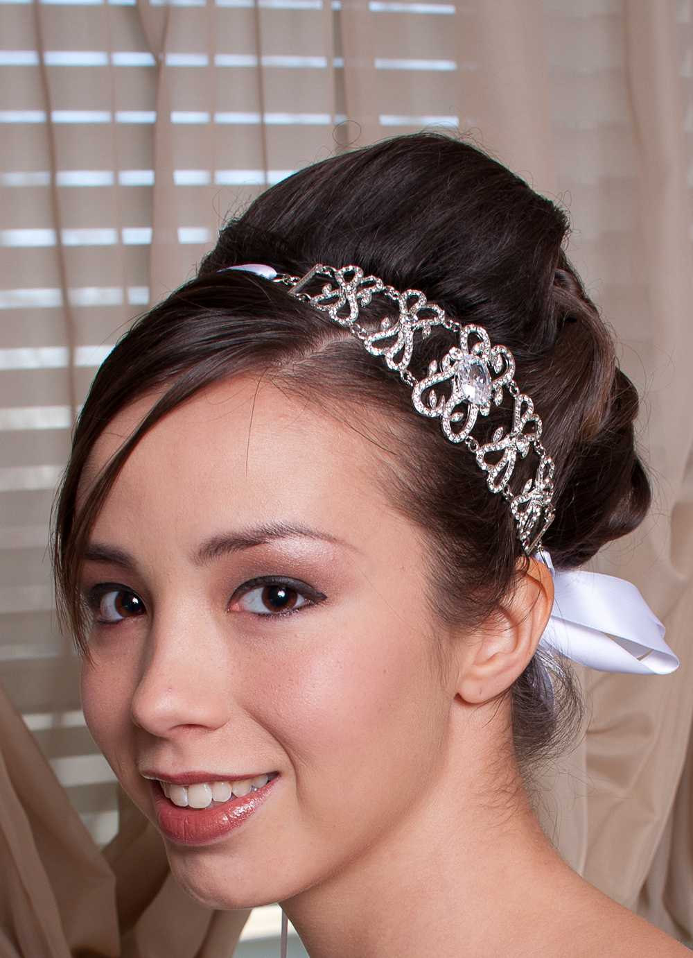 Karen - Vintage Style Rhinestone Ribbon Headband