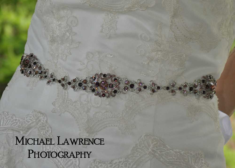 Sophia - Vintage Style Rhinestone Bridal Belt - Mixed Purple Amethyst